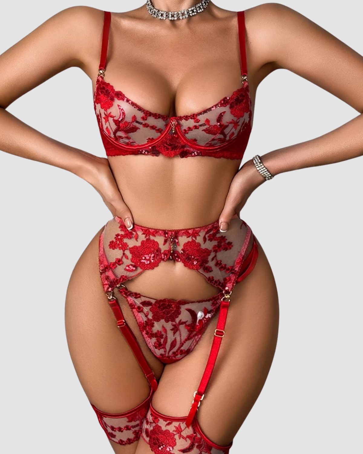 Emira Bloom Lace Lingerie Set