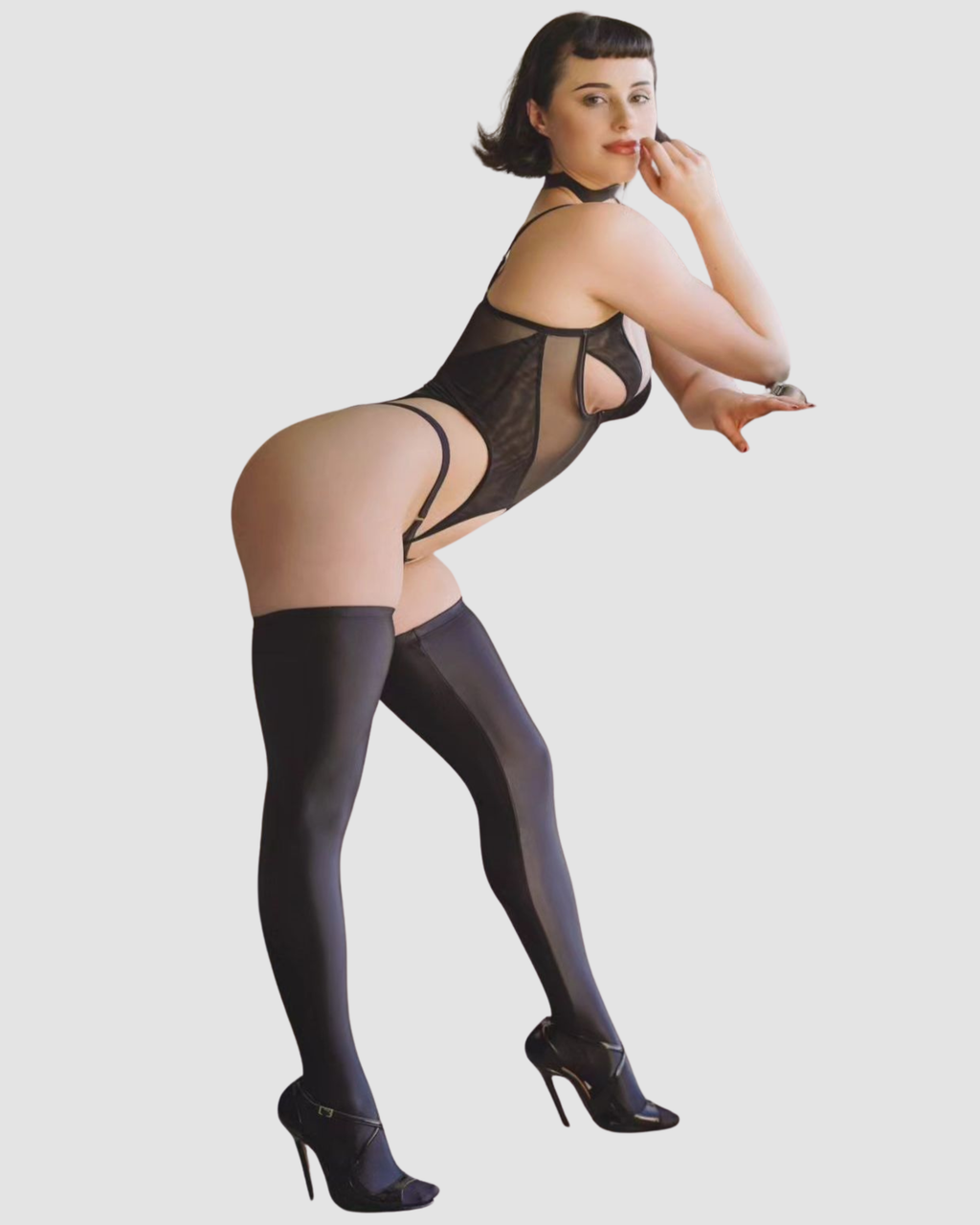 Emira Noir Mesh Lingerie Set